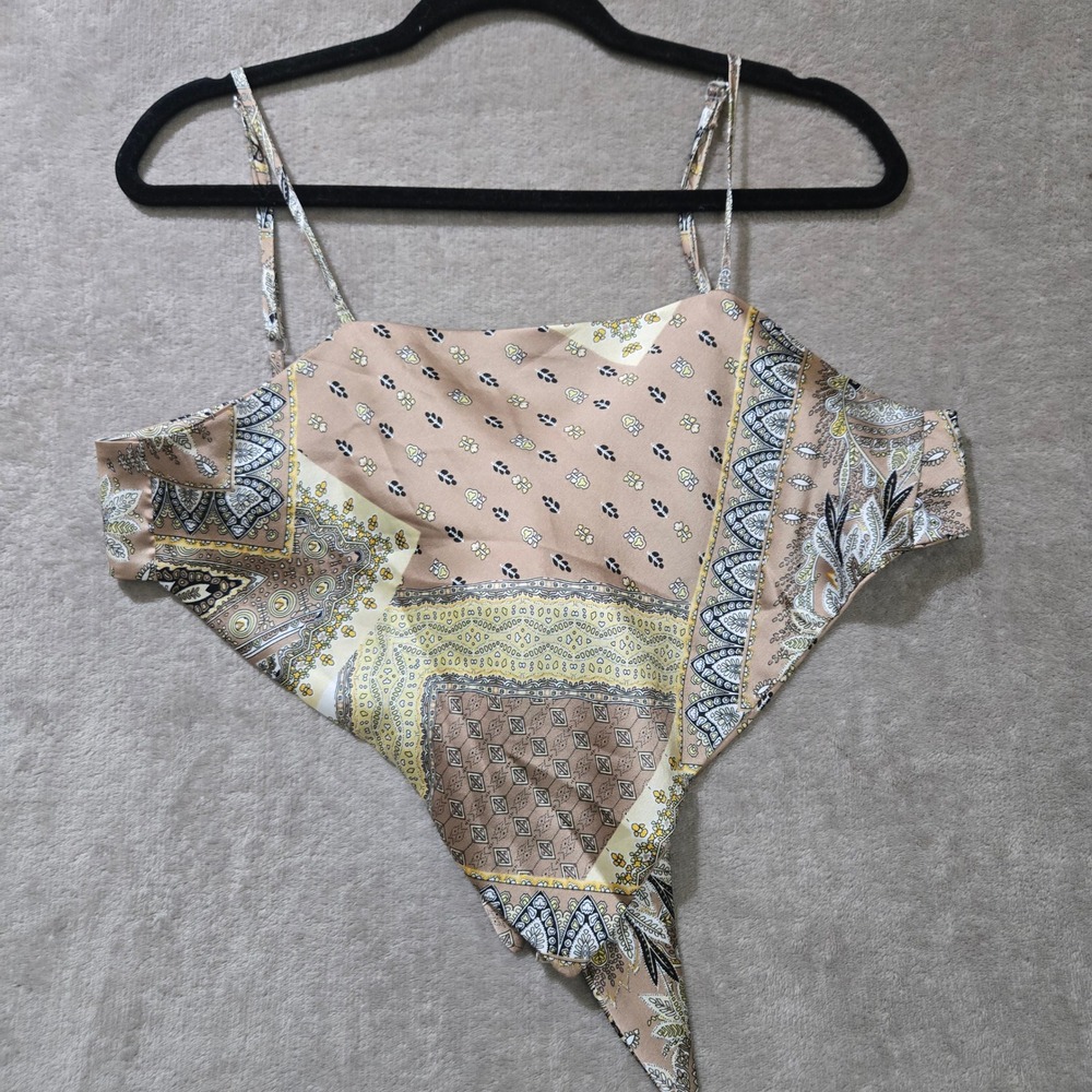 Y2K Bandana Scarf Top Women Medium‎ Paisley Boho Festival Party Backless Western